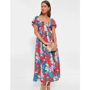 Tuckernuck Climbing Cosmos Valerie Dress Size 6 Colorful Floral